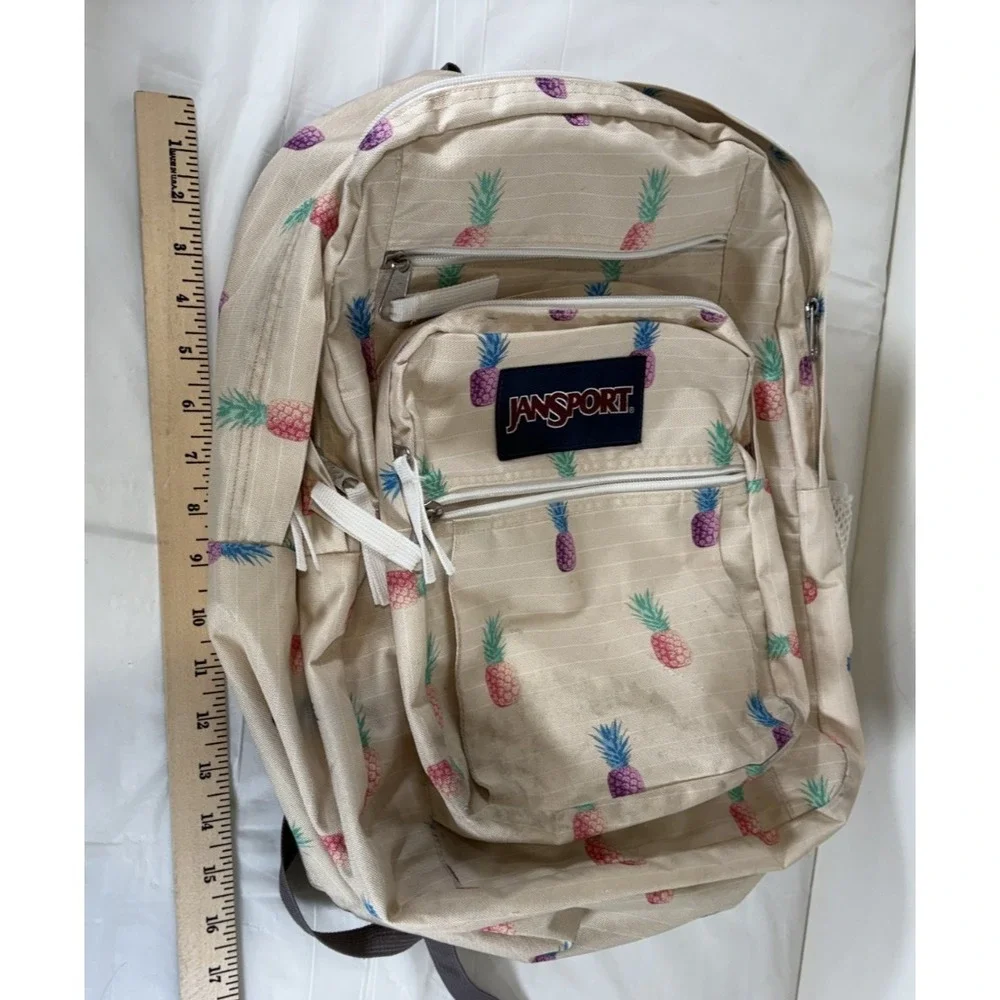 Jansport Student Backpack Leopard Pineapple Print Muiltcolor School Bag 2 Straps